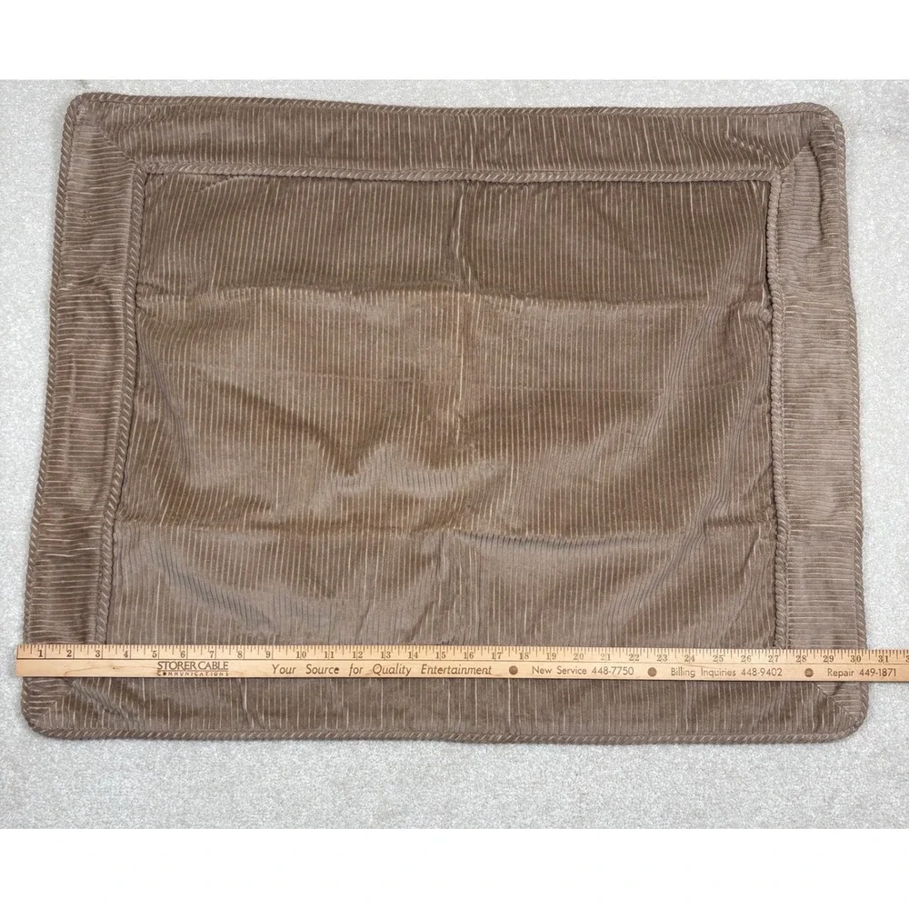 Nobility Standard Beige Corduroy‎ Pillow Sham Cover Set 2 Cotton